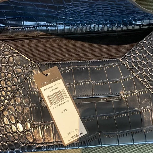 BCBG Deep Navy “Harlow” Envelope Clutch.  Tags attached. - Picture 2 of 9